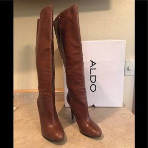 Aldo Morono 28 leather size 11 knee high boots with a 4 3/4 “ heel. Like new